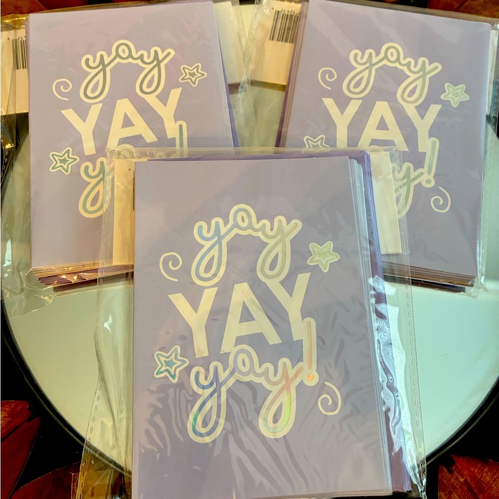 Purple YAY blank cards set